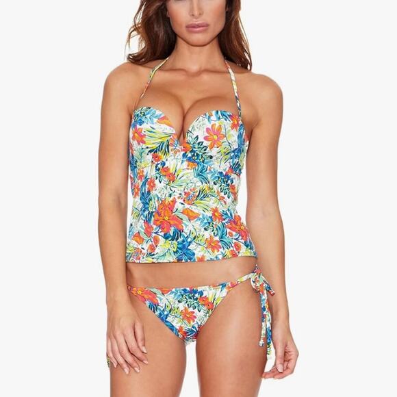 Gossard Floral 2 Piece Bikini Set Halter Neck Swimsuit Woman size XS - Picture 12 of 13
